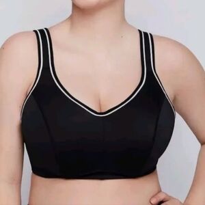 Livi Active Lane Bryant Black Molded Underwire High Impact Sports Bra, 44DD